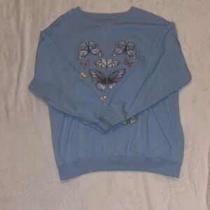 Aeropostale Fleece Lined Butterfly Crewneck oversized